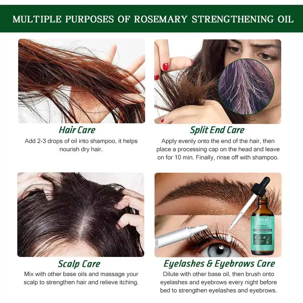 Hårolje, Rosemary Hair Oil, Rosmarinolje, Økt Hårvekst, Mot Håravfall, Sunn Hodebunn