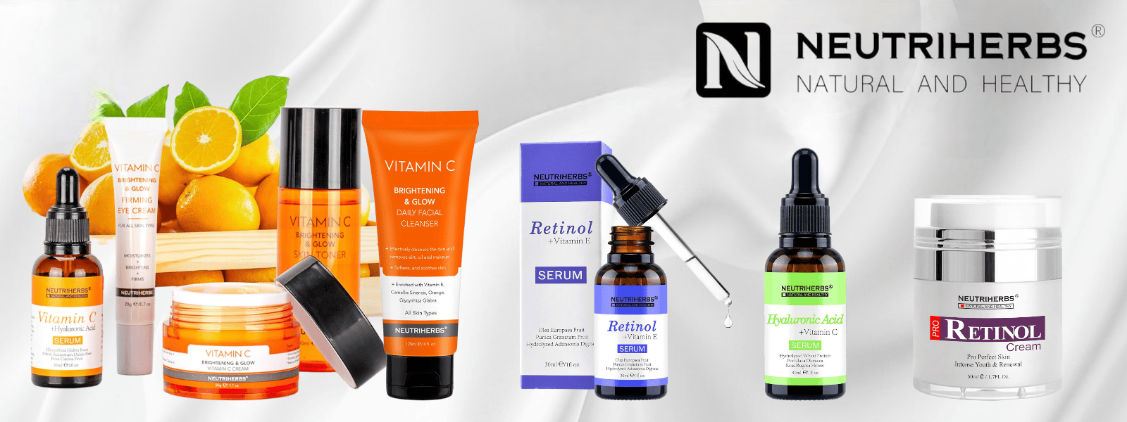 neutriherbs skincare, retinol, hyaluronsyre, vitamin-c